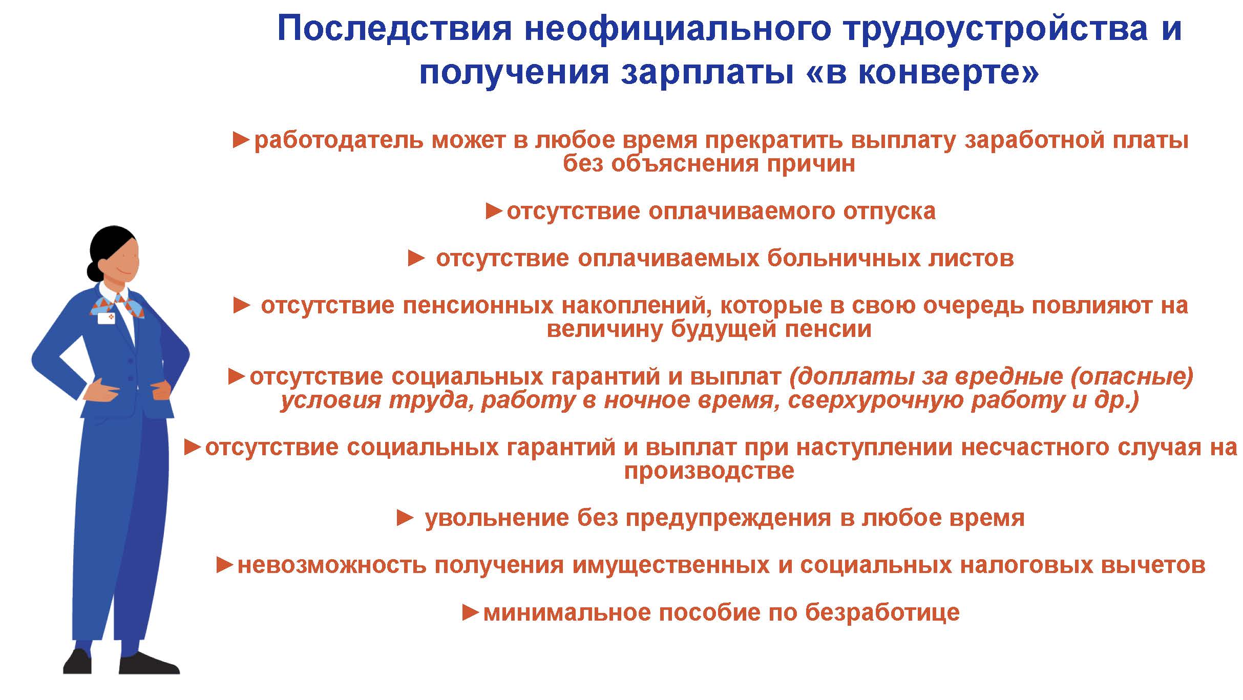 Последствия неофициального трудоустройства и получения зарплаты в &amp;quot;конверте&amp;quot;.