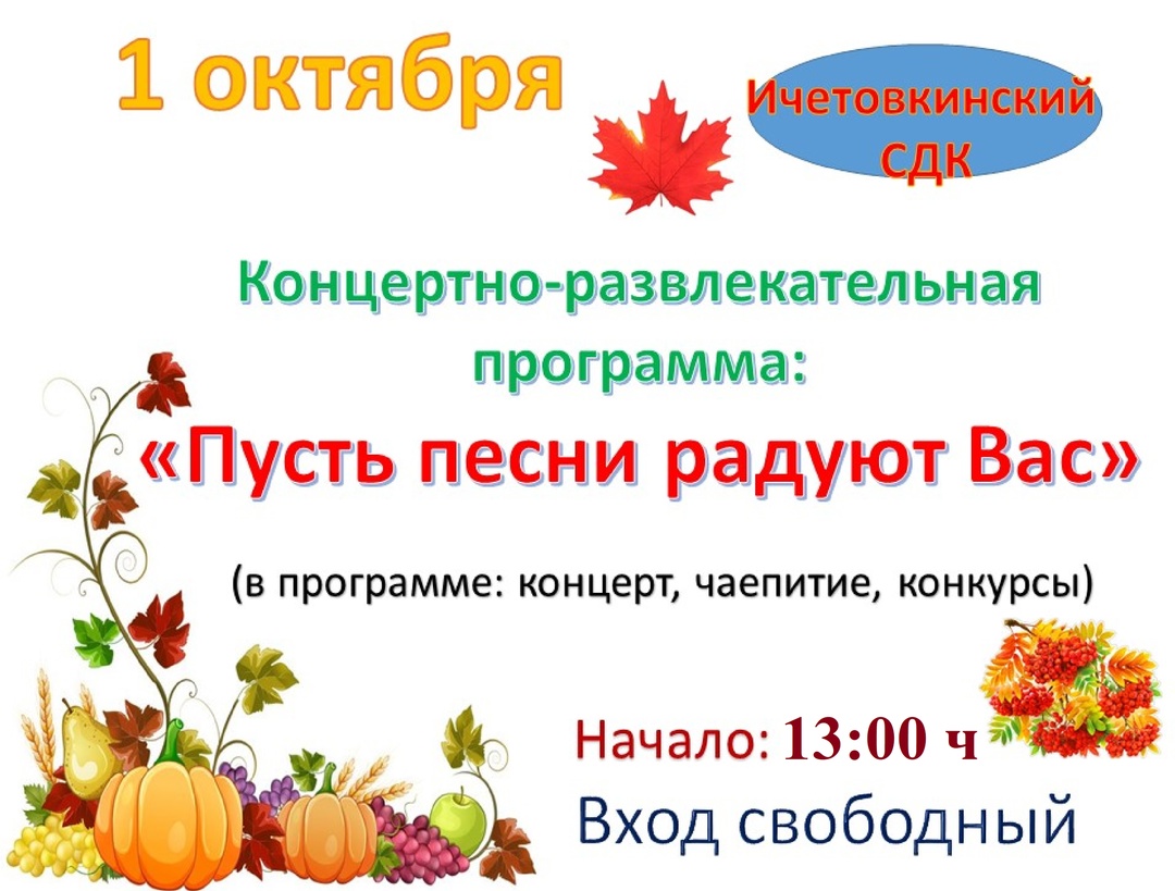 Концертно-развлекательная программа &amp;quot;Пусть песни радуют Вас&amp;quot;.